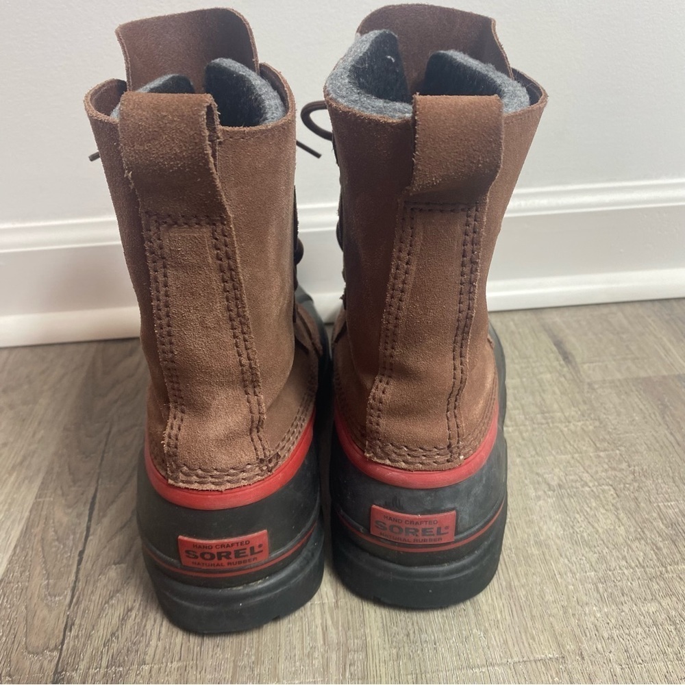 Sorel Brown Suede Rubber Sudbury Snow Winter Boot Waterproof Rubber Lace Up Sz 7 - Picture 5 of 12